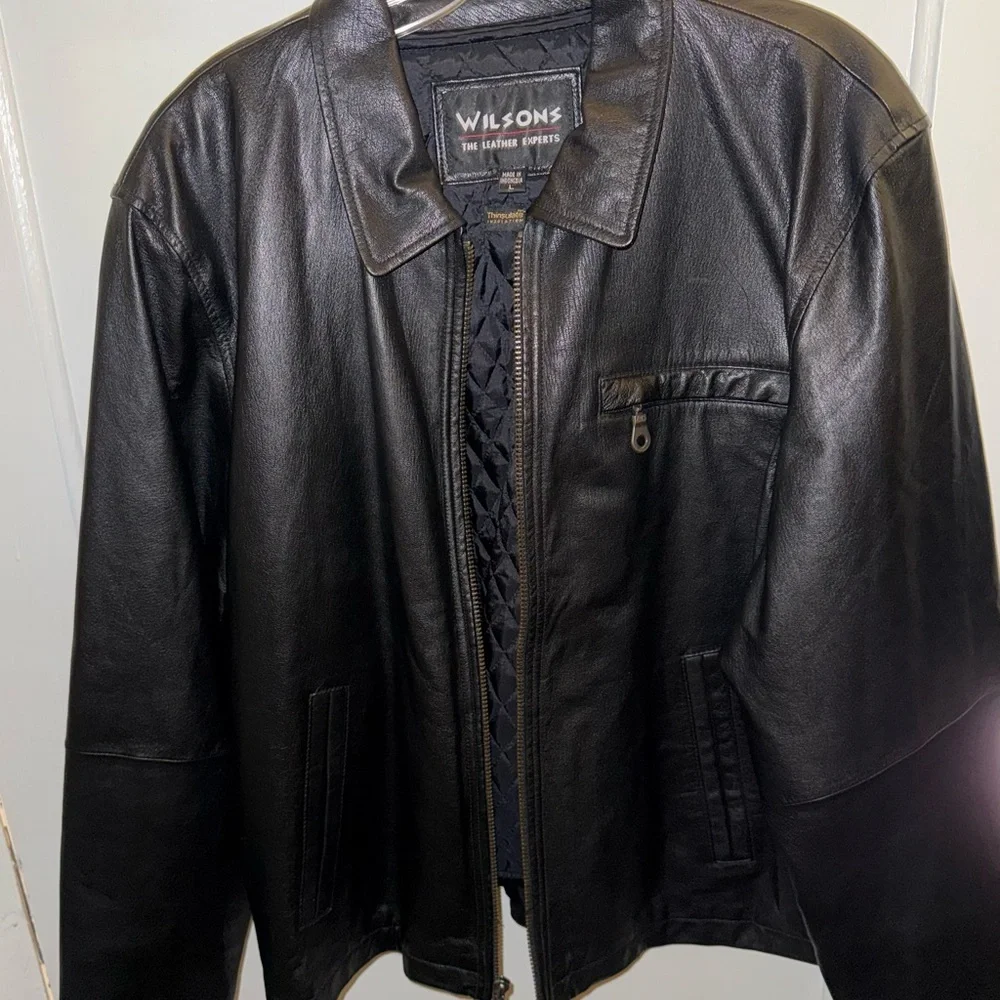 Wilson Black Leather Jacket for Men - Picture 8 of 15